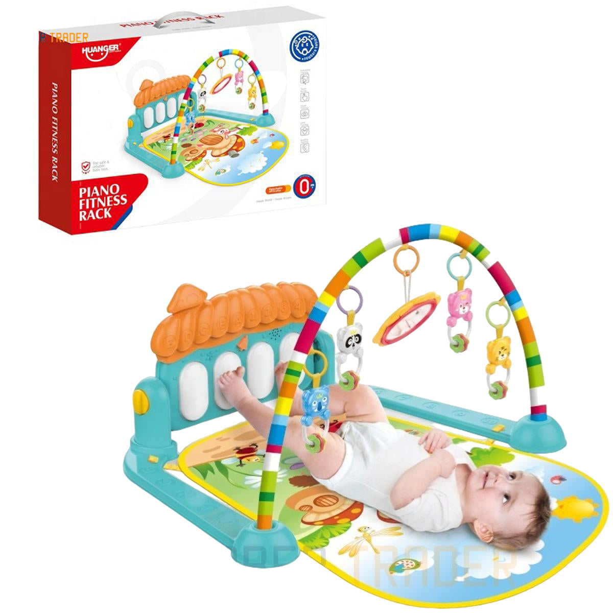 Newborn Baby Piano Fitness Rack Play Mat